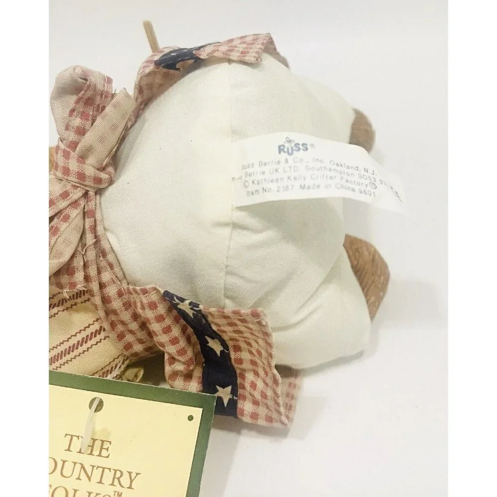 Russ Berrie BETSY ROSS Bear Figure Flag Bearsy Patriotic Figurine Country Folks